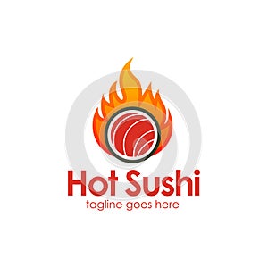 Hot Sushi logo design template
