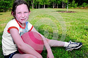 Hot Sweaty Girl After Play photo