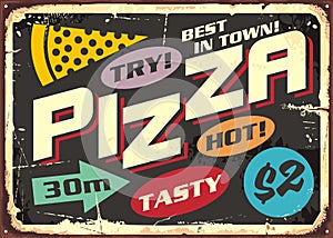 Hot tasty pizza 50s advertisement