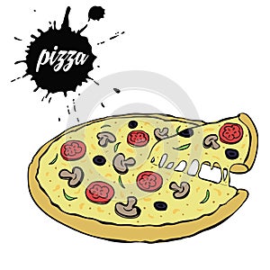 Hot tasty pizza