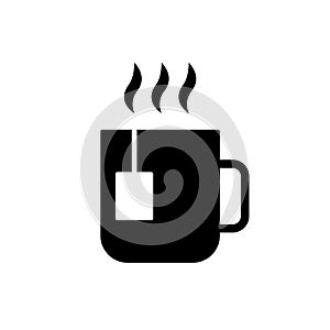 Hot tea cup black icon