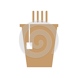 Hot tea flat icon vector