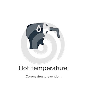 Hot temperature icon vector. Trendy flat hot temperature icon from Coronavirus Prevention collection isolated on white background