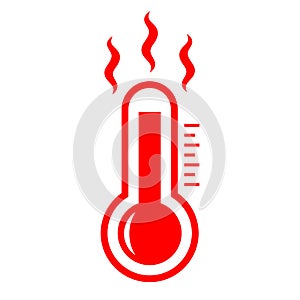 Hot temperature vector icon, overheat symbol