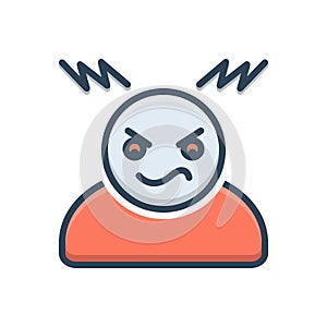 Color illustration icon for Hot tempered, grumpy and angry photo