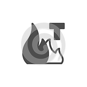 Hot text content glyph icon