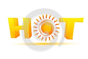 Hot text with sun