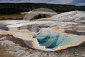 Hot thermal pool, Yellowstone park, USA