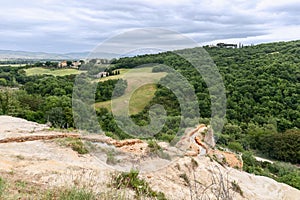 Hot thermal spring of Bagno Vignoni falling down