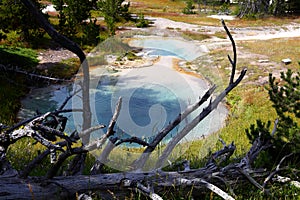 Hot thermal spring West Thumb Geyser Basin area, Yellowstone National Park, Wyoming