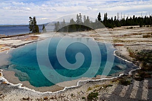 Hot thermal spring West Thumb Geyser Basin area, Yellowstone National Park, Wyoming