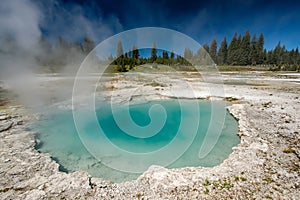 Hot thermal spring in Yellowstone