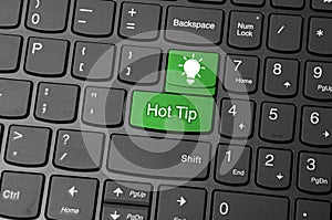 Hot tip icon on keyboard