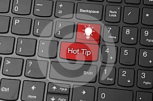 Hot tip icon on keyboard