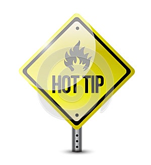 Hot tip road sign illustration design