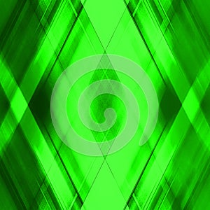 Hot triangular strokes of intersecting sharp lines with emerald triangles and stripes