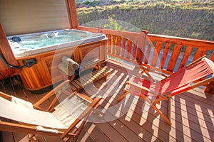 hot tub and back patio