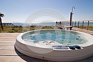 Hot tub on the ocean