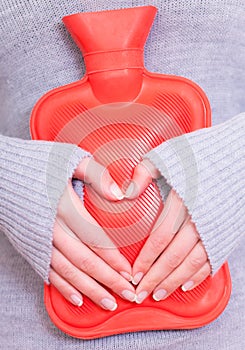 Hot water bag bottle abdomen ill