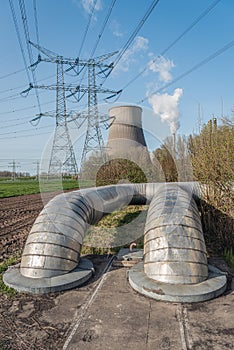 Hot water pipes from a Dutch combined heat and power plant