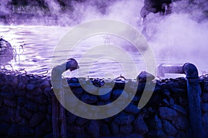 Hot water from underground at Sankamphaeng hot spring