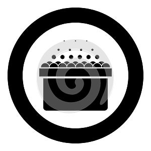 Hot whirlpool Spa Bathtub with foam bubbles Bath Relax bathroom Bath spa icon in circle round black color vector illustration