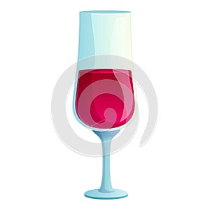 Hot wine glass icon, cartoon style