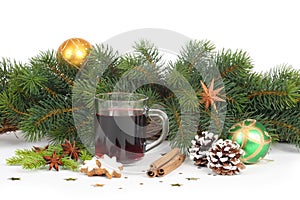Hot wine punch,star anise and cookies - xmas