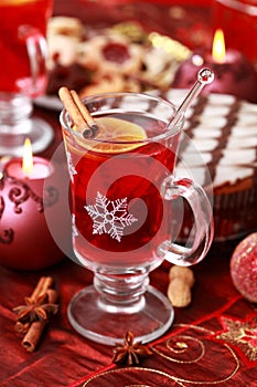 Hot wine punch for winter and Christmas