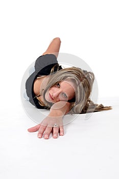 Hot woman crawling to you the viewer