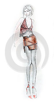 Hot Woman Fashion Illustration