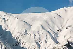 Hotaka mountain landscape at shinhotaka, Japan Alps in winter