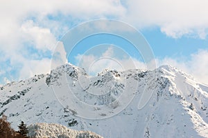 Hotaka mountain landscape at shinhotaka, Japan Alps in winter