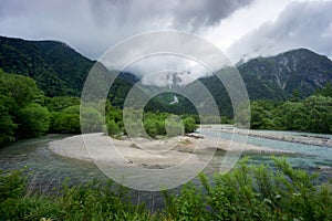 Hotaka mountains and Azusa river in Kamikochi