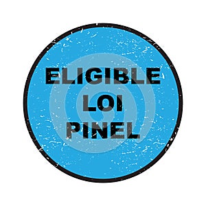 Eligible loi pinel stamp on white photo