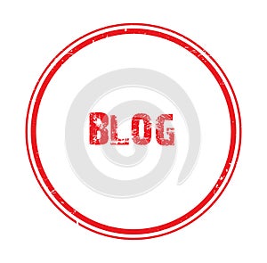 blog stamp on white