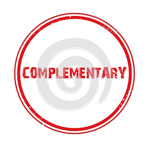 complementary stamp on white