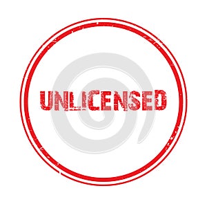 unlicensed stamp on white