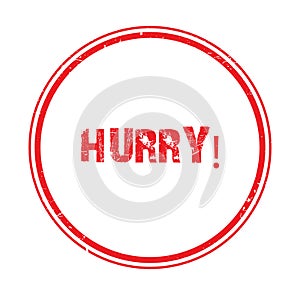hurry stamp on white