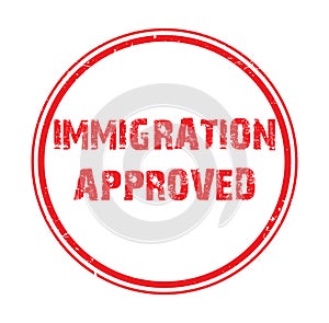 immigration approved stamp on white