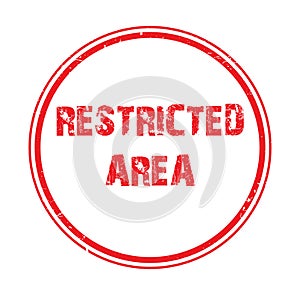 restricted area stamp on white