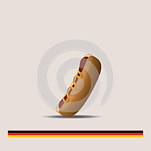 Hotdog bun sandwich. Vector illustration decorative design