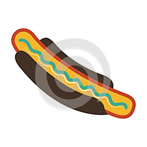 hotdog bun sandwich. Vector illustration decorative design