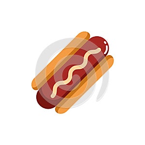hotdog bun sandwich. Vector illustration decorative design
