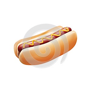 Hotdog bun sandwich. Vector illustration decorative design