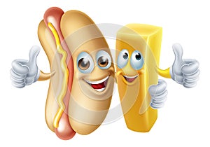 Hotdog and Chip Mascots