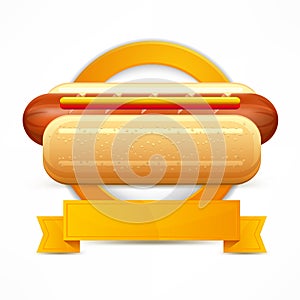 Hotdog logo. Vector illustration.