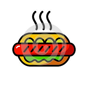 Hotdog simple color icon