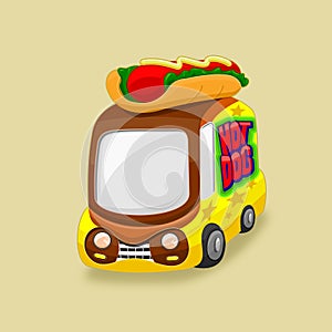 hotdog truck vector illustration