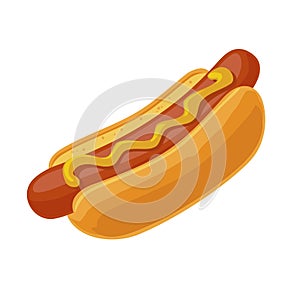 Hotdog. Vector isolated flat illustration for poster menus brochure web and icon photo